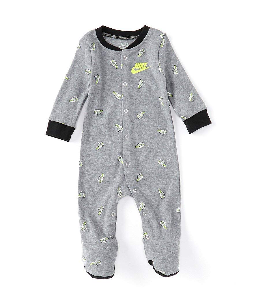 Nike Infant/Toddler Printed Footed Coverall (Dark Grey Heather(56E199-042), 6 Months)