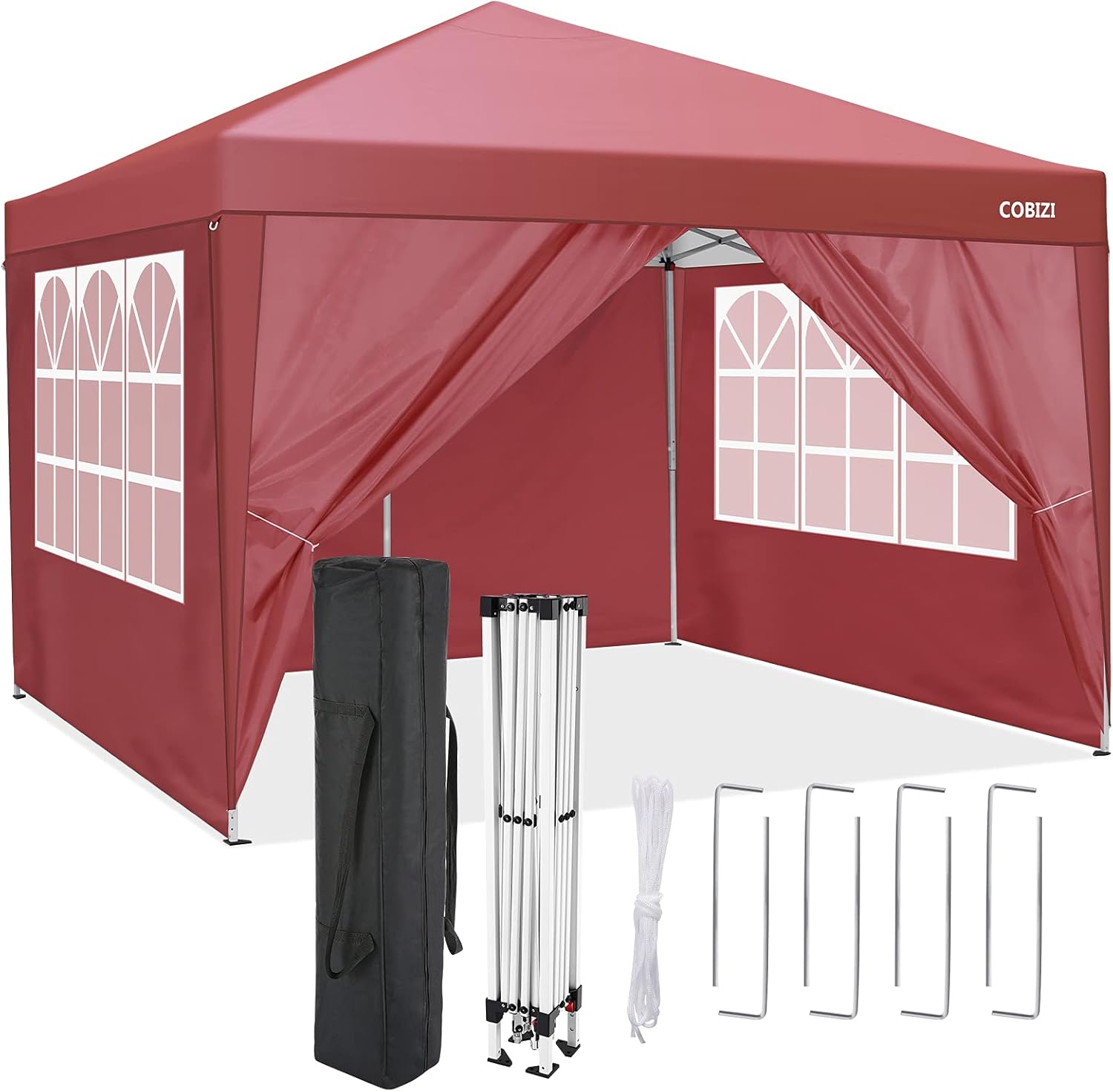 Amazon.de Tooluck 3x3M Pavillon Faltpavillon 3x3 Wasserdicht mit 4