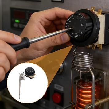 Temperature Controller Switch,Capillary Thermostat Controlled Knob for Temperature Adjustment 250V 16A (0-40°C)