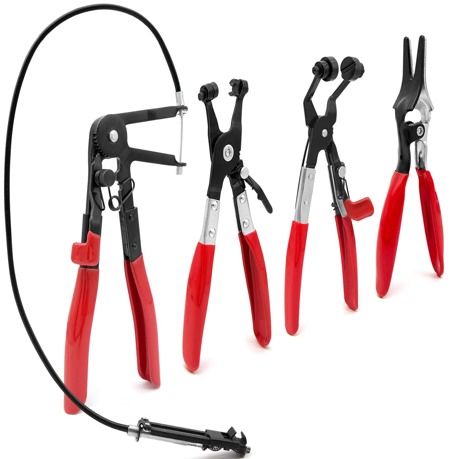 Hose Clamp Pliers Set of 4, Spring Clamp Pliers, Straight Neck Hose Clamp Pliers, Hose Removal Pliers, Hose Pliers