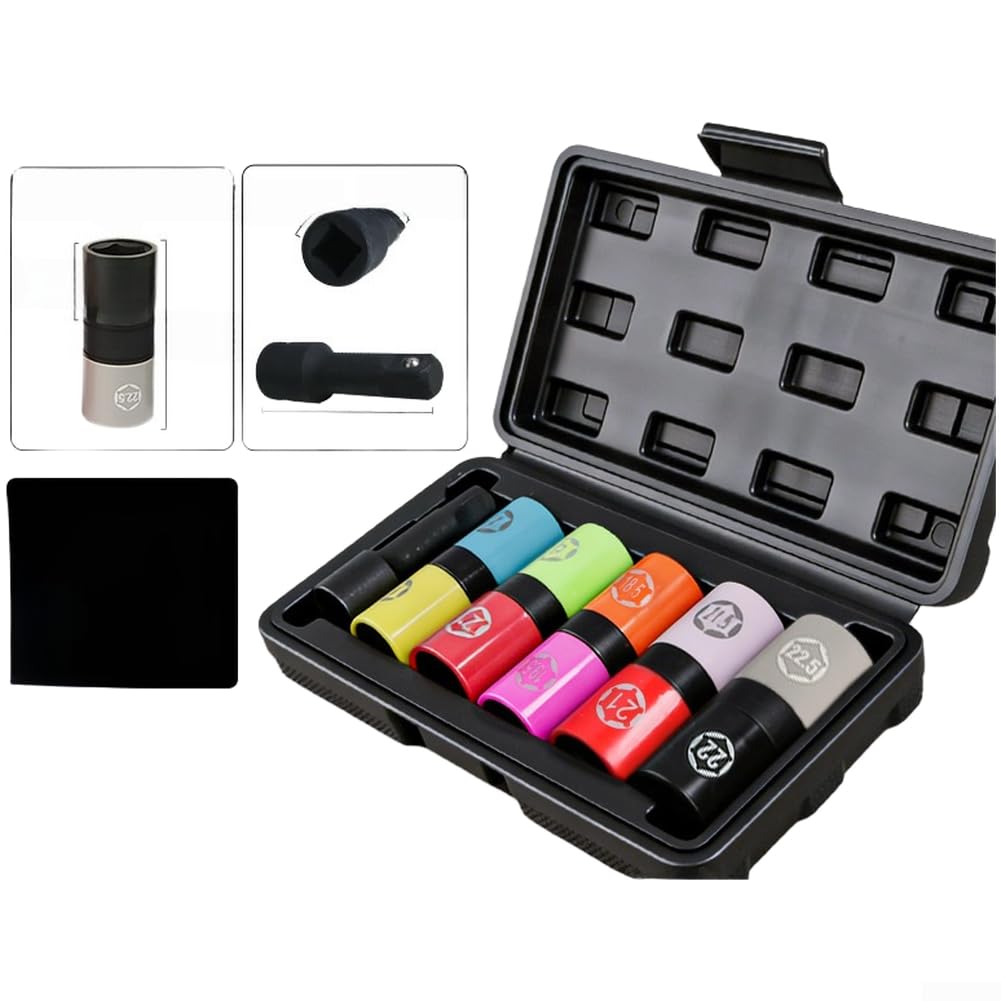 6-tlg CR-MO Steckschlüssel-Satz mit Nylonhülse für Felgen