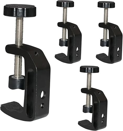 Eyluck Abrazadera universal en C, orificio de rosca resistente de 14 y 38 para soporte de escritorio, fotografía de estudio de fotografía, soporte
