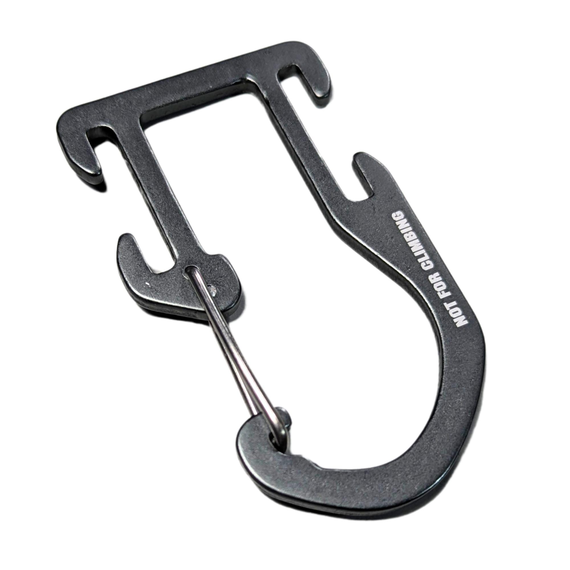 Molle Attachment Backpack Gear Tactical Aluminum Carabiner Snap D-Ring Clip Hook (Dark Grey)