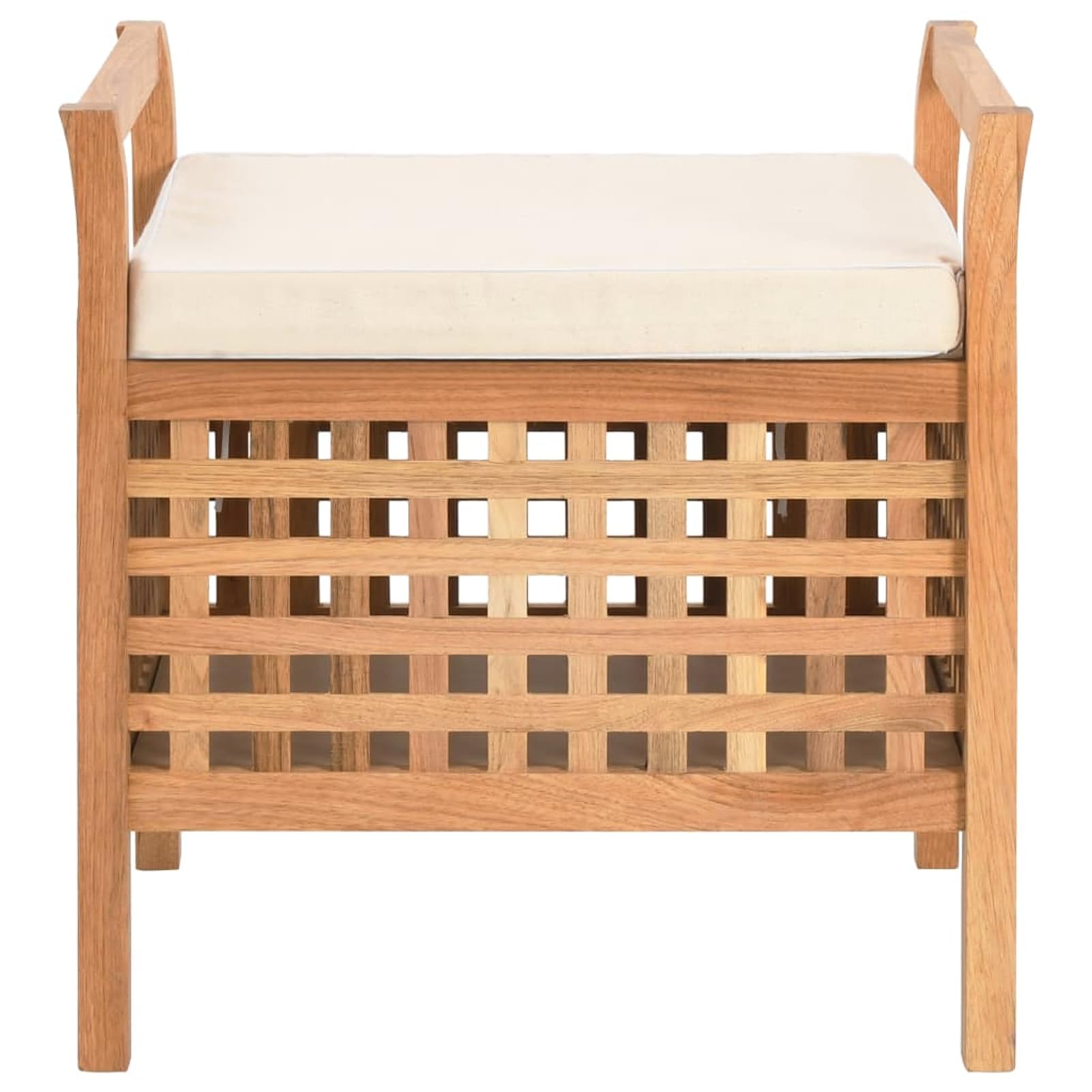 Fasba Banco de Almacenamiento de Madera con Cojín - Natural | para Pasillo, Dormitorio y Baño | Robusto y de Gran Capacidad