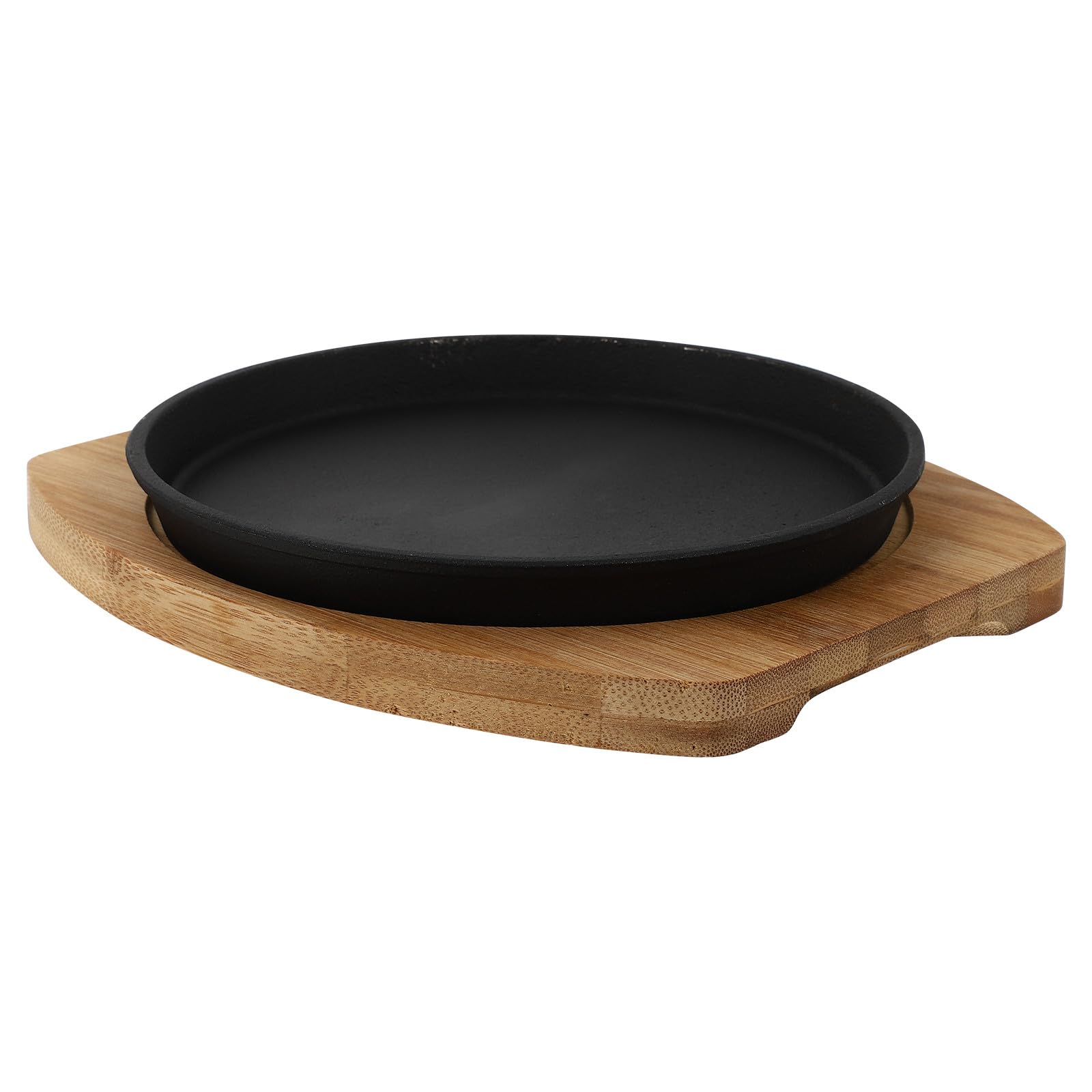 Placa de Parrilla Teppanyaki Redonda de Hierro y Bambú 20 Cm