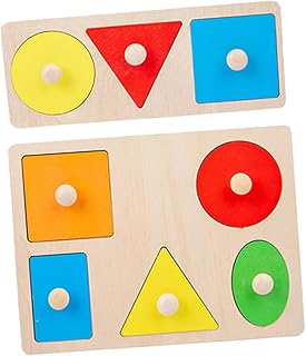 TOYANDONA 2 Conjuntos De Placa De Classificação Geométrica Brinquedos De 3-6 Meses Brinquedo De Reconhecimento De Cores Quebra-Cabeça De Forma Geométrica Montessori Quebra-Cabeças De