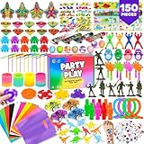 V B Party + Play Party Bag Fillers for Kids Pack of 150pc – Assorted Party Favours Kids Activity Packs Classroom Gifts with Fidget Toys, Stickers, Stretchy Strings – Ideal for Boys and Girls