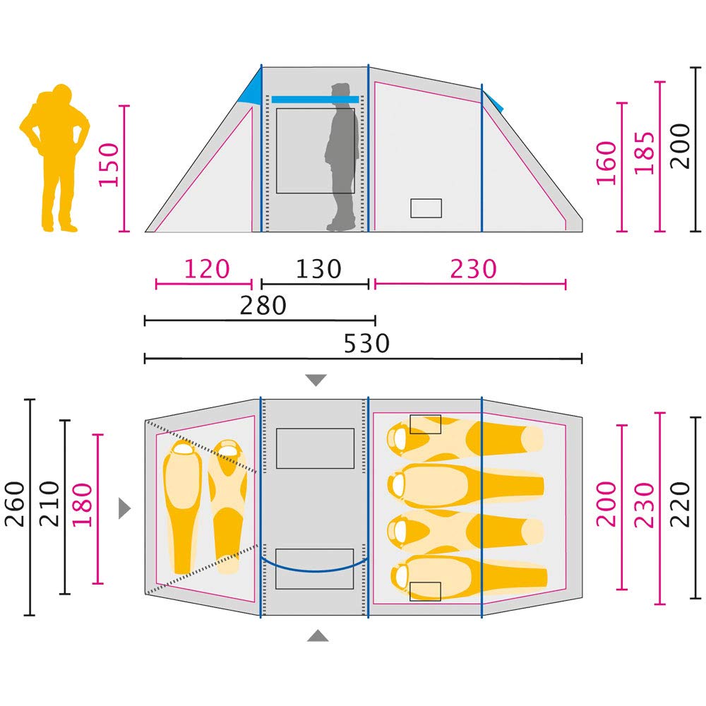 Jack Wolfskin Divide RT komfortable Stehhöhe 4 bis 6 Personen Familienzelt Zelt