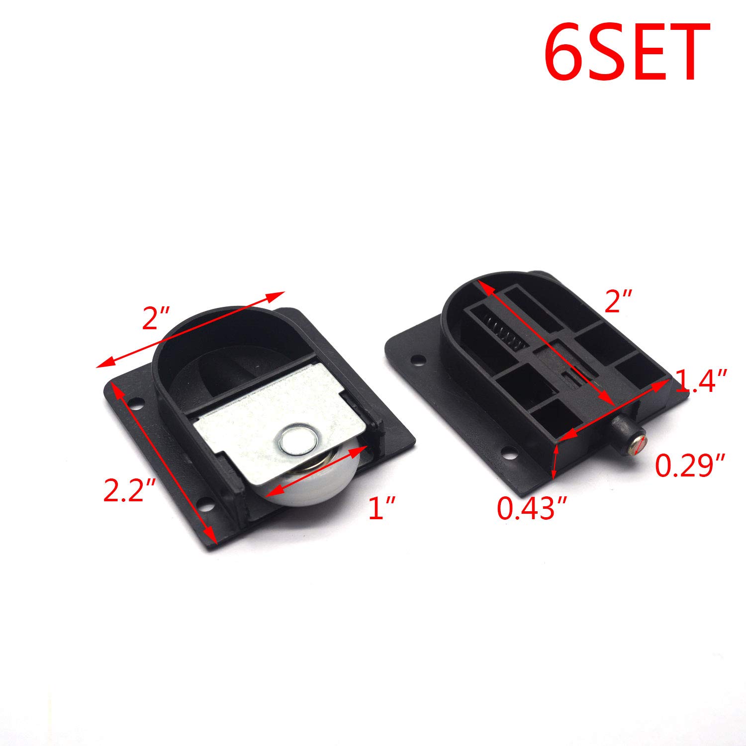 Buy T Tulead Furniture Sliding Door Wheels Wardrobe Sliding Door Black