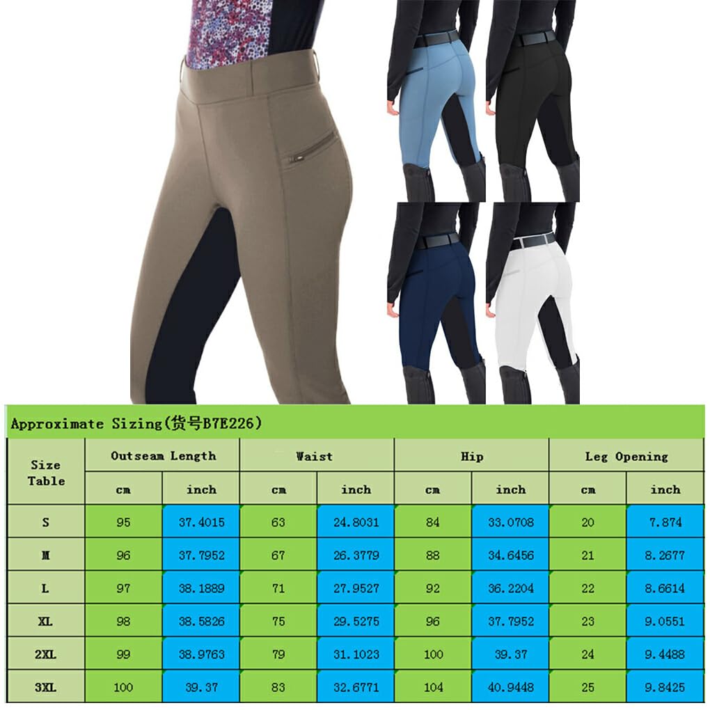 Pantaloni da Equitazione Resistenti agli Strappi Cuciture Fini e Pantaloni da Equitazione Senza spargimento Poliestere Squisito mestiere Equestrain, Azzurro M