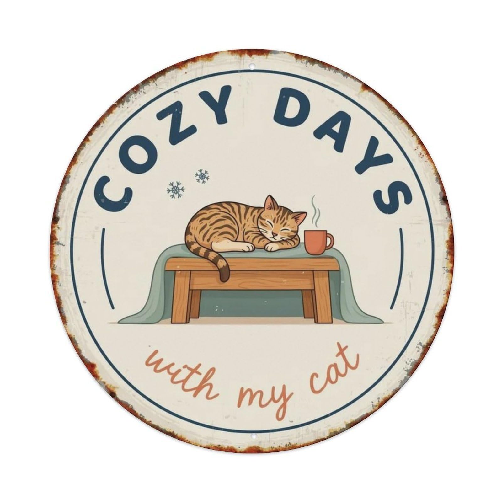 Cozy Days Japanese Metal Tin Sign Plaque