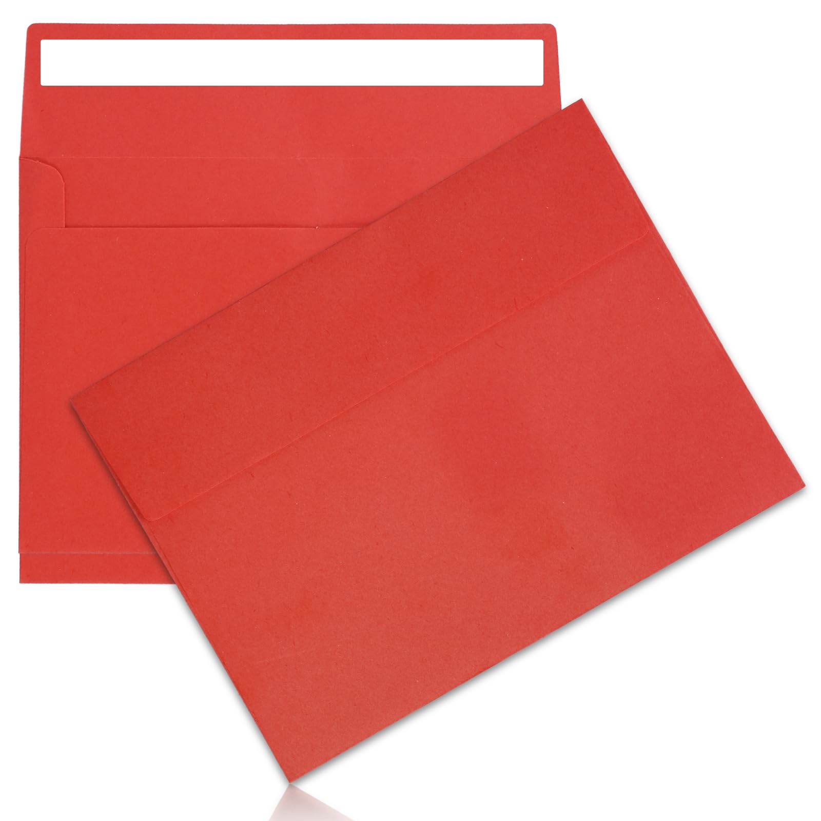 50Packs A7 Red Envelopes 5x 7 Inch Card Envelopes,Self Seal for Weddings, Greeting Cards,Mailing,Invitations,Photos,Postcards