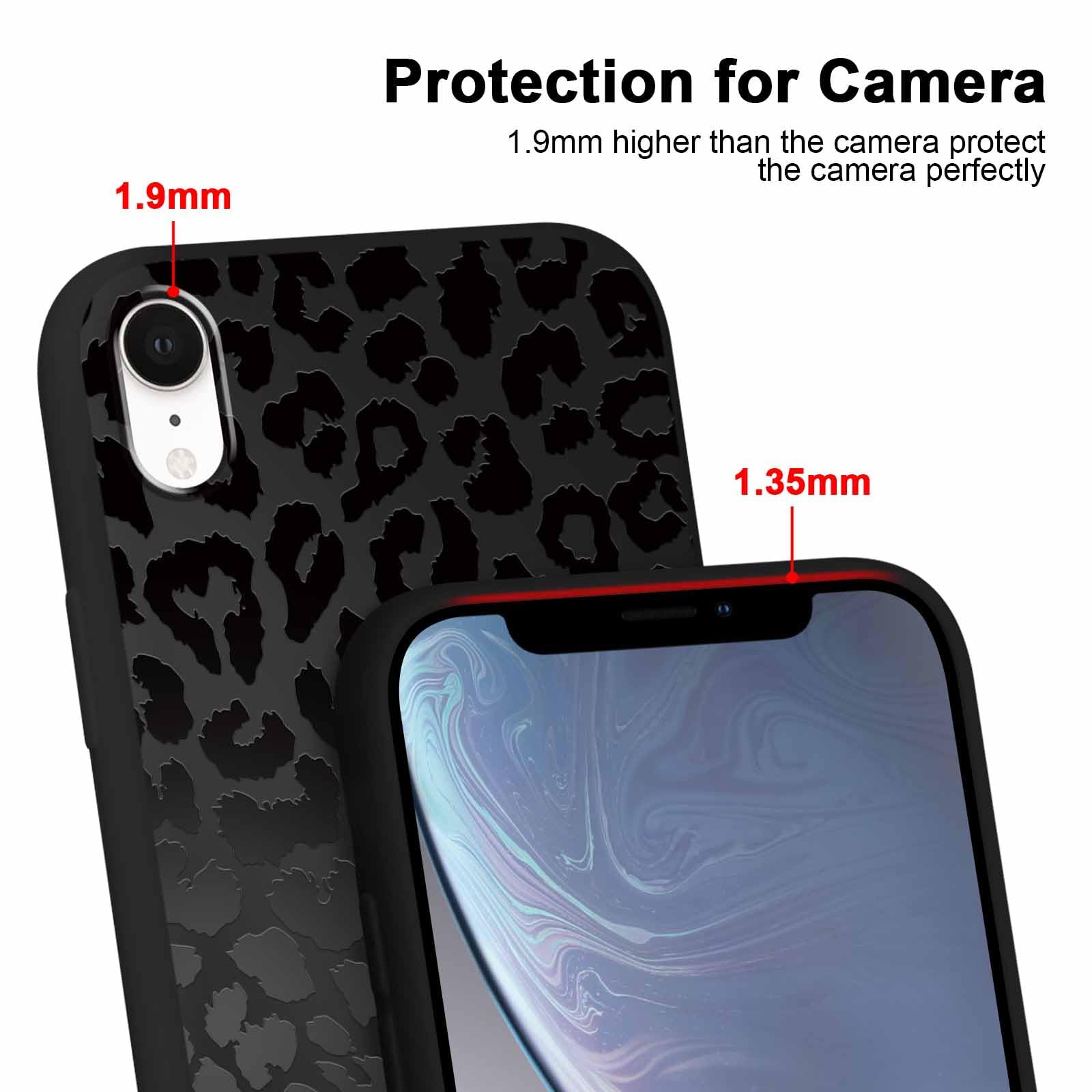 Yoedge 2 Pack Black Leopard Phone Case Compatible with iPhone XR 6.1", Ultrathin Soft Silicone with Aesthetics Pattern, Shockproof Bumper Protector Matte Girls Women Cover for iPhone XR, Cheetah — view 4
