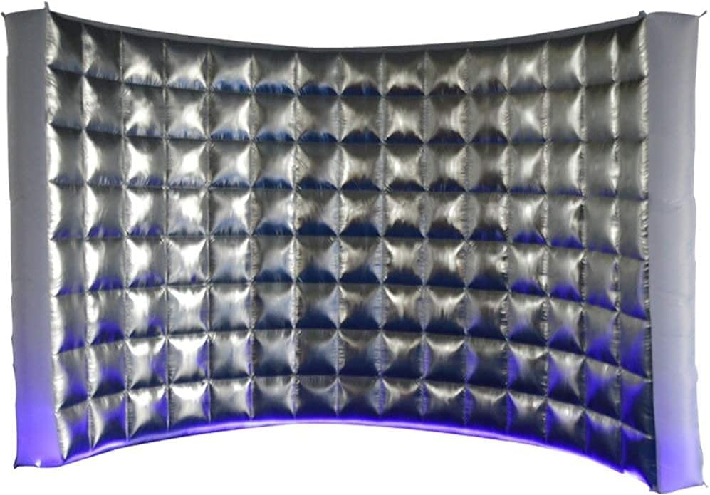 SAYOK Inflatable Silver Photo Booth Wall Selfie Booth Backdrop, Photo Booth Enclosure Portable Photoshoot Background Silver Wall for Party Wedding Events