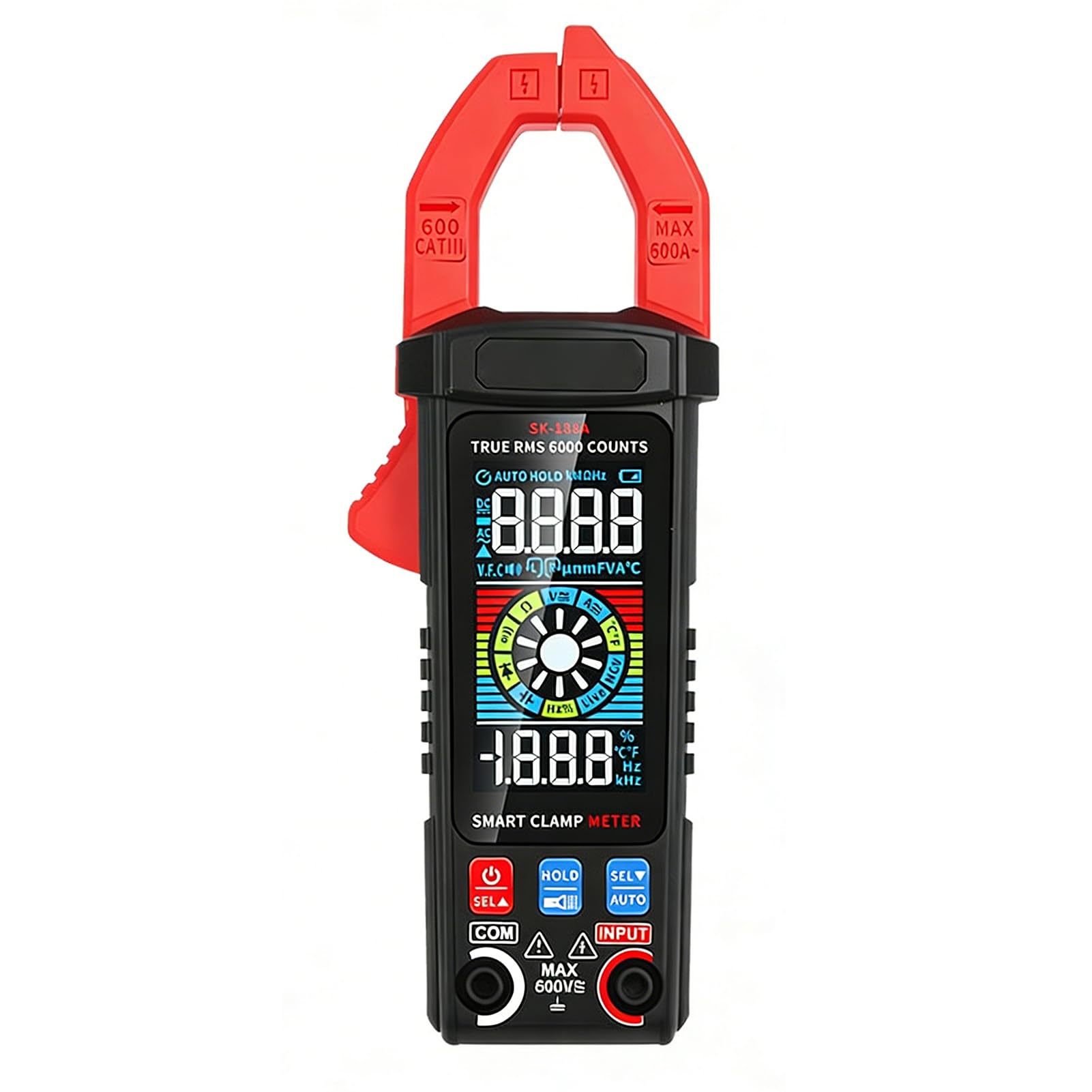 Jeffergarden Digitales Stromzangen-Multimeter, True RMS 6000 Counts, AC DC