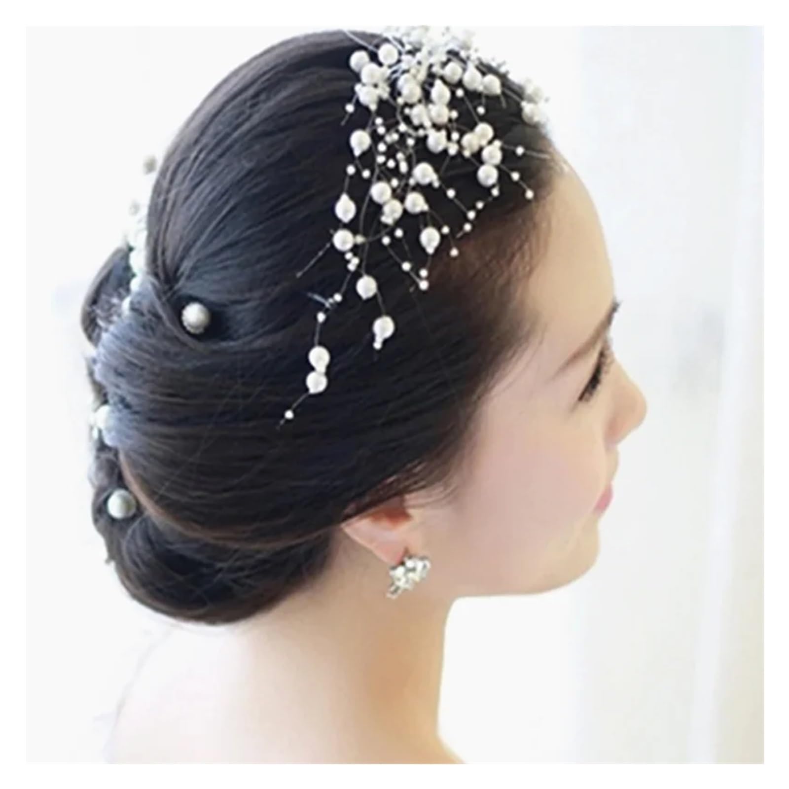 Perlengirlande Dekoration Angelschnur Künstliche Perle Perlen Kette Girlande Blumen Hochzeit Party Dekoration(Pearl White,100 Meter)
