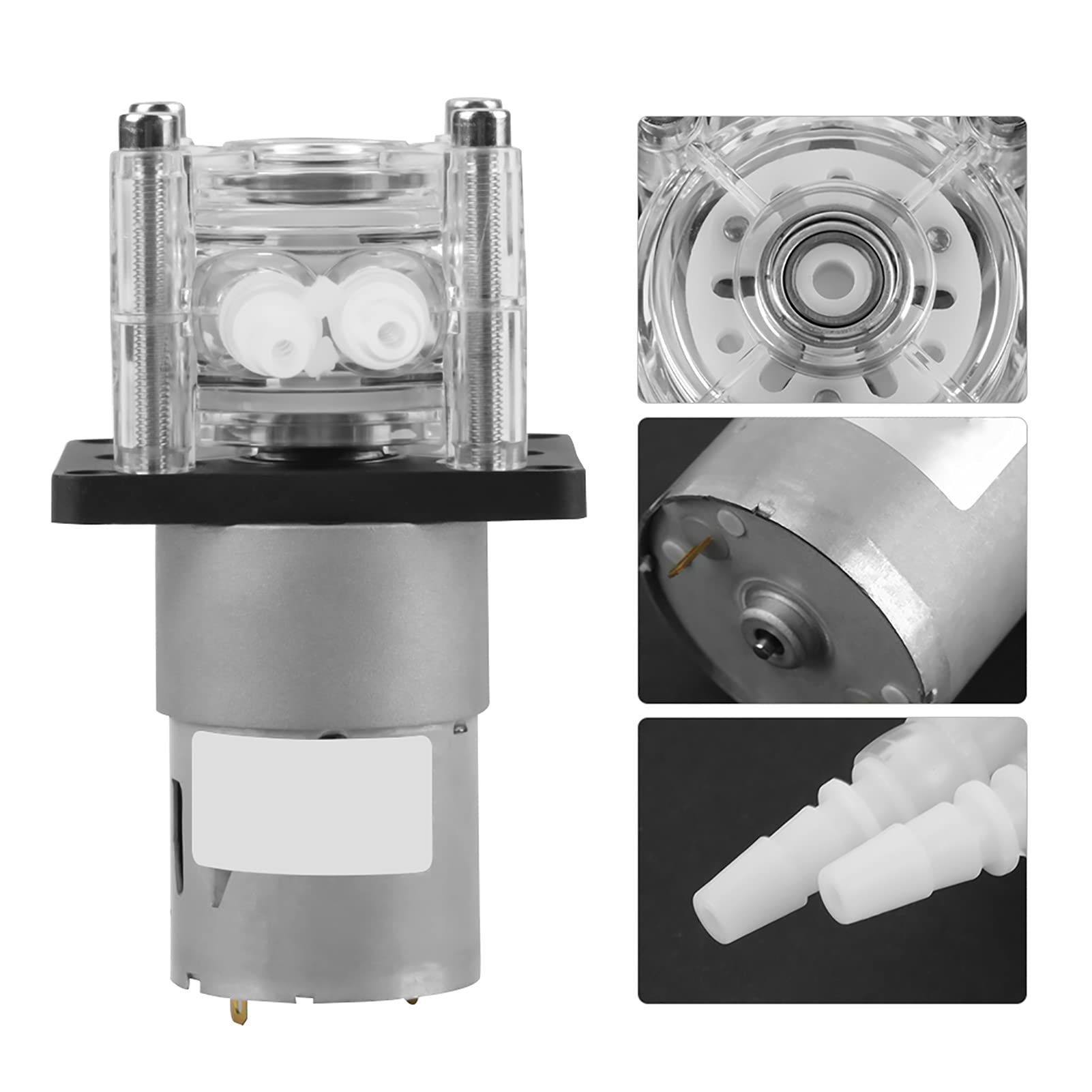 Schlauchpumpe mit niedrigem Durchfluss, 12 V DC DIY-Peristaltik-Flüssigkeitspumpe für Aquarium Lab Analytica, Selbstansaugende Peristaltikpumpe mit starker Saugkraft DIY kleine Peristaltikpumpe