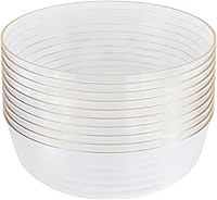 Vista 99 de [30 Pack 16 OZ Bowls] Edge Collection Mint Green Plastic Party Soup Bowls Premium heavyweight Elegant Disposable Tableware Dishes