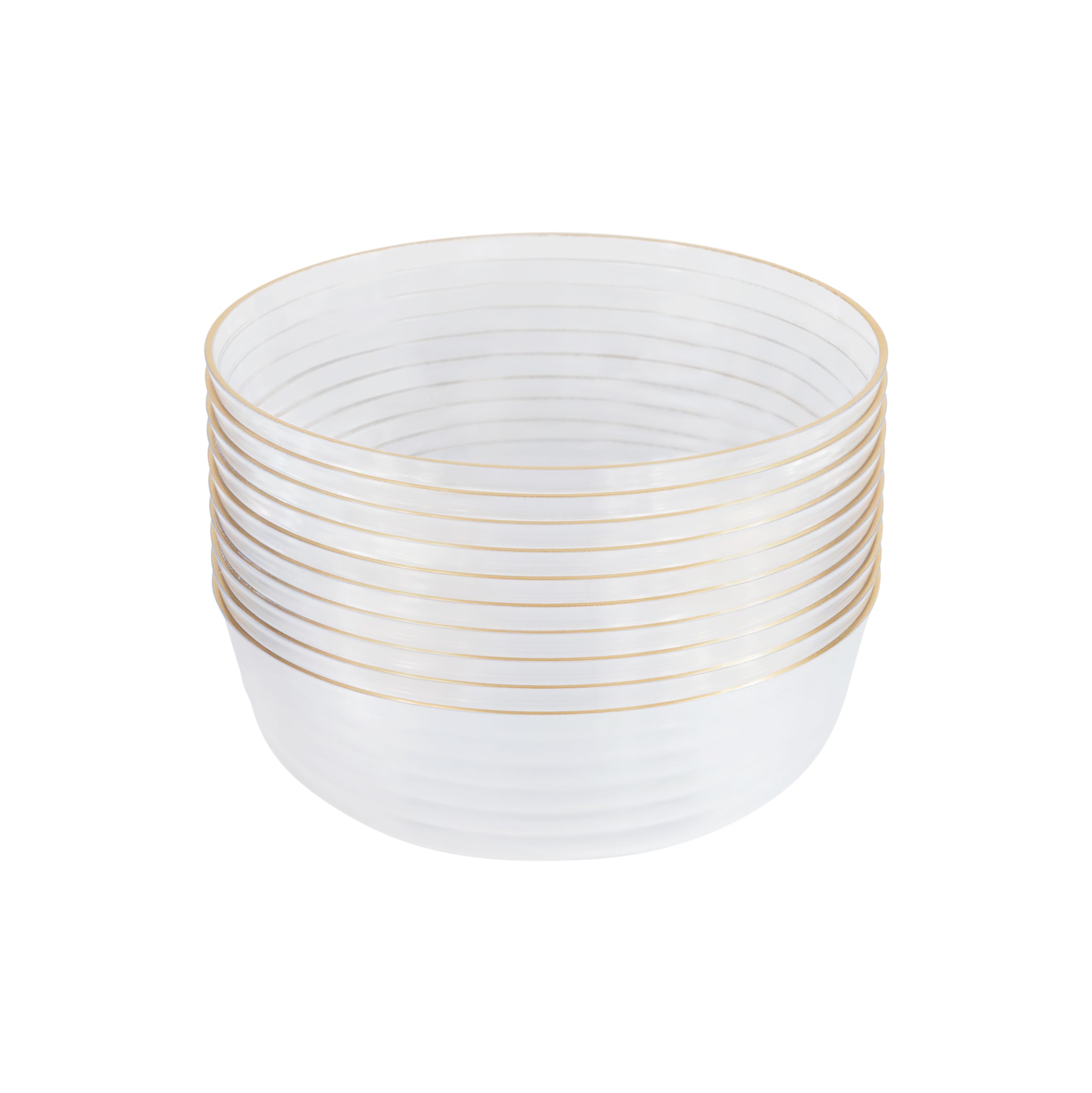 30 White Gold Rim Bowls - Party & Event Supplies -27