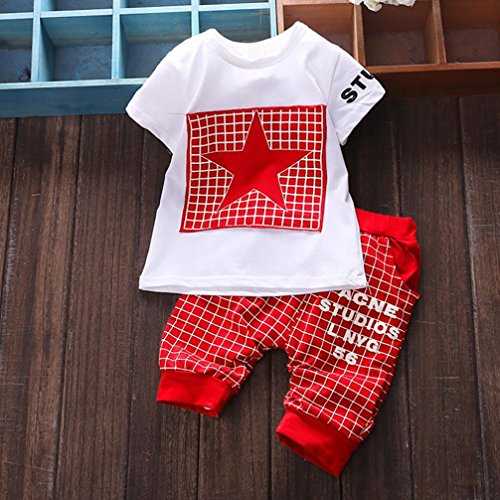2pc Neonato Ragazzi Bambino Camicia Stampa Manica