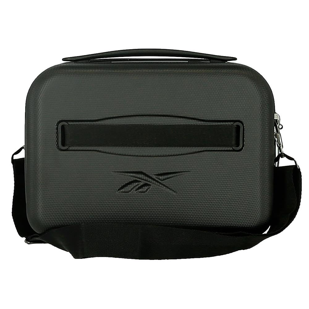 Reebok Franklin Trousse de Toilette Adaptable, fabriquée en ABS, 29 cm x 21 cm x 15 cm, poignées de Fermeture éclair avec Trous pour Cadenas, Noir, Trousse de Toilette