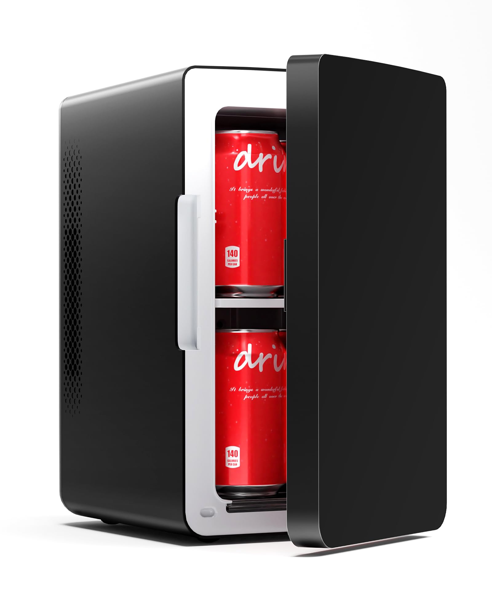 Electactic Mini Fridge, 6L/8Can Portable Small Refrigerator for Bedroom | Desktop Fridge with AC/DC, Small Cosmetics Thermoelectric Cooler & Warmer for Skincare, Beverage, Food, Office, Dorm, Black
