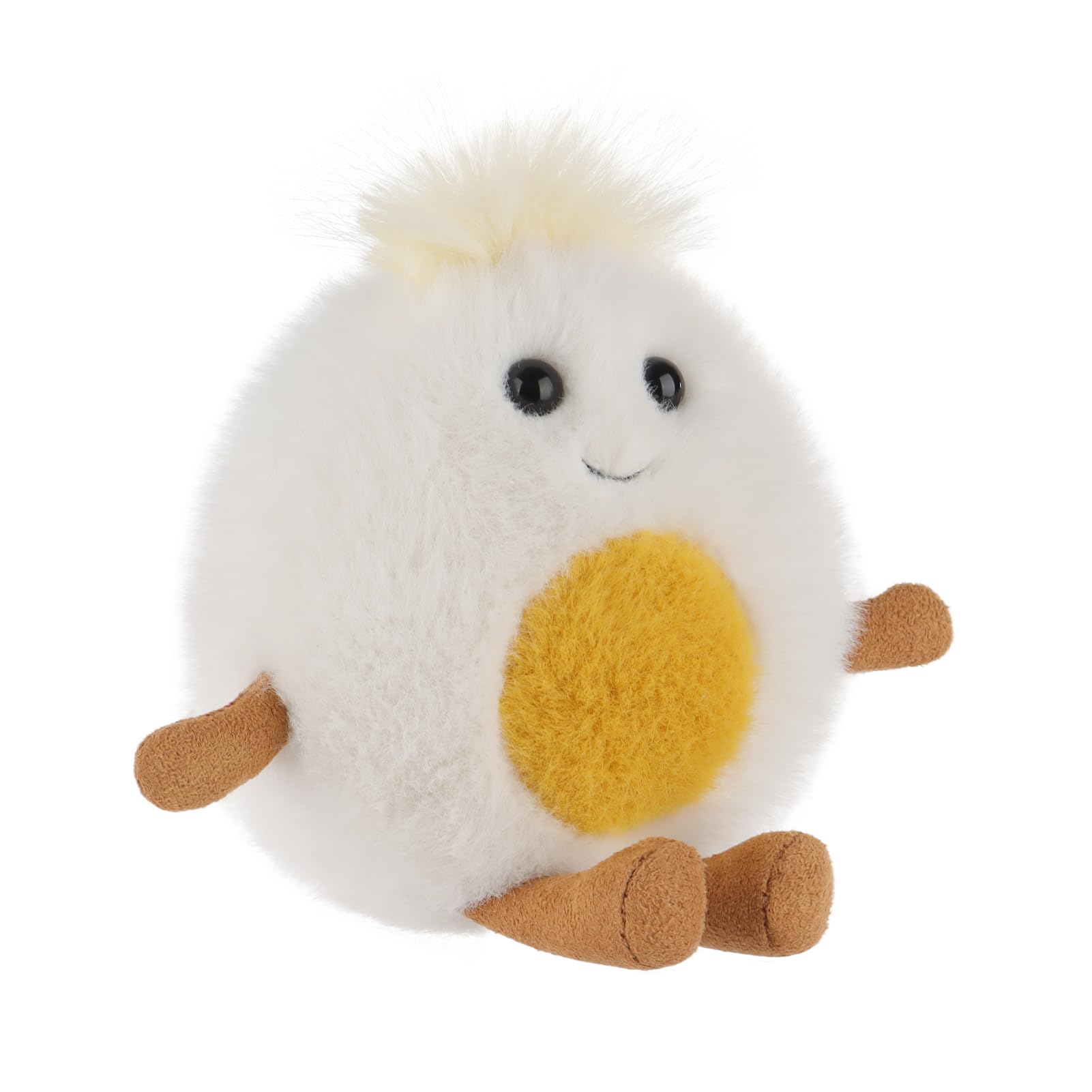 Apricot Lamb Boiled Egg Food Plushies Plush Stuffed Animals for Kids, Soft Cute Plush Toys for Baby Girl and Boy, Fluffy Boiled Egg
