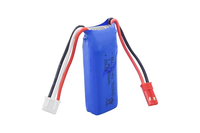 Foto 8 de 8 de 2PCS 7.4V 550mAh Batería de Litio con Cargador 2 en 1 para WLTOYS P929 P939 K979 K989 K999 K969 Batería…