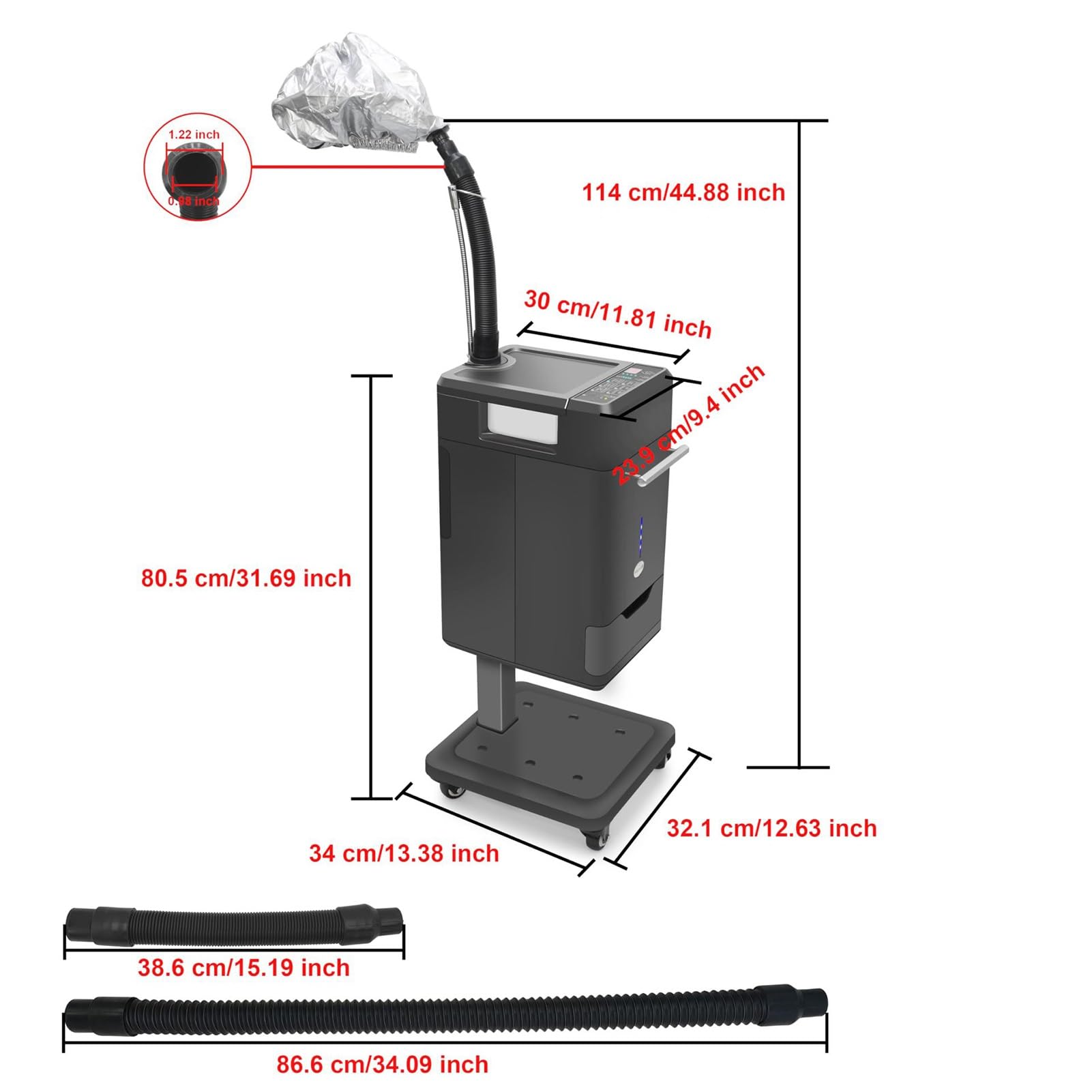 Macchina tintura capelli anionica multifunzionale 500 W, salone Micro Mist | Attrezzatura for spa da salone di base for vaporizzatore for capelli Nano, for la cura profonda dei capelli(Black)