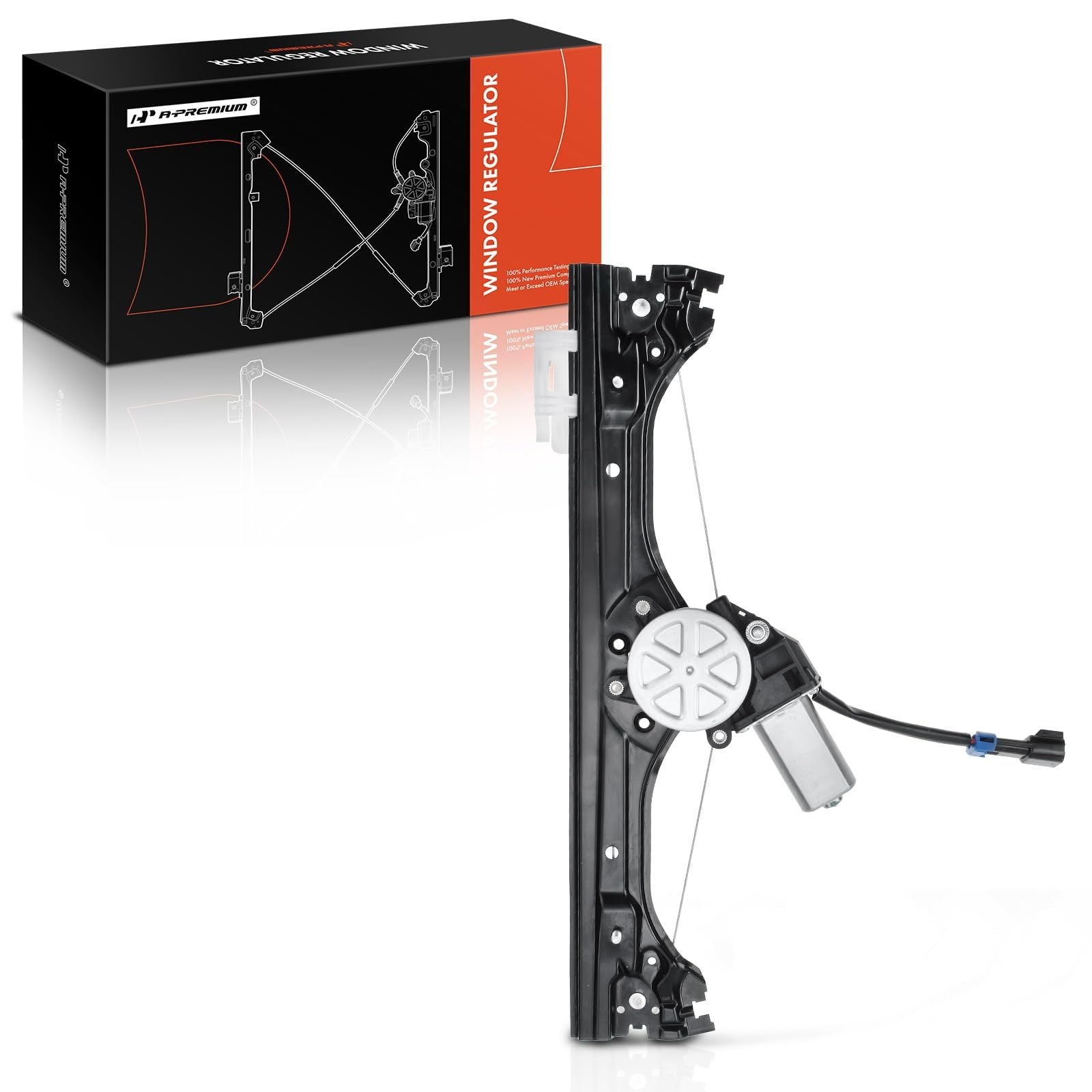 A-Premium Power Electric Window Regulator with 2-pin Motor Compatible with Fiat 500 2012 2013 2014 2015 2016 2017 2018 2019 2-Door SOHC Front Passenger Side Replace# 68070266AC 68070266AD