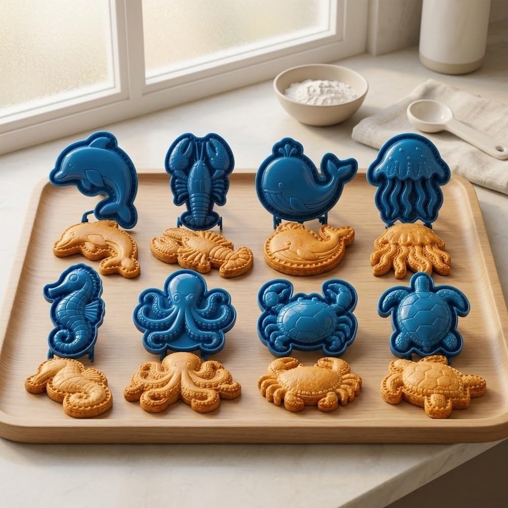 8-Piece Hand Pie Press Set Shapes Plastic 8-Piece Hand Pie Press