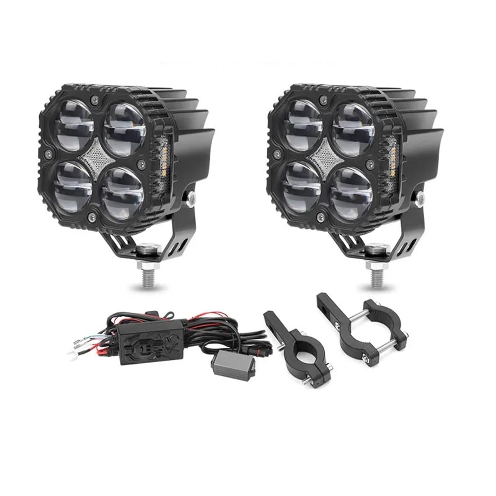 Dirt Bike przednie światła Reflektory motocyklowe 120W LED reflektor motocyklowy migający dodatkowy reflektor z kierunkowskazem lampa przeciwmgielna o wysokim słabym świetle