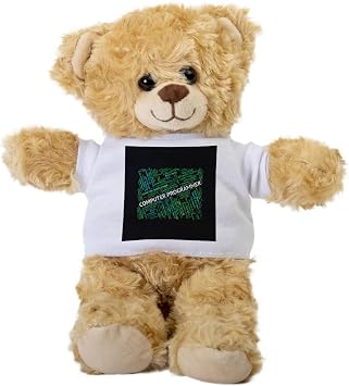 SpreadPassion Computer Programmer Teddy Bear, Gift Stuffed Animal, Plush Teddy Bear with Tee, Gift for Her, Birthday Christmas Basket Gift Idea