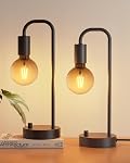 Industrial Table Lamp for Bedroom, Fully Dimmable Modern Beside Lamps with 2700K Warm Light Bulb for Kids Reading, Minimalist Nightstand Lamps for Living Room, Office
