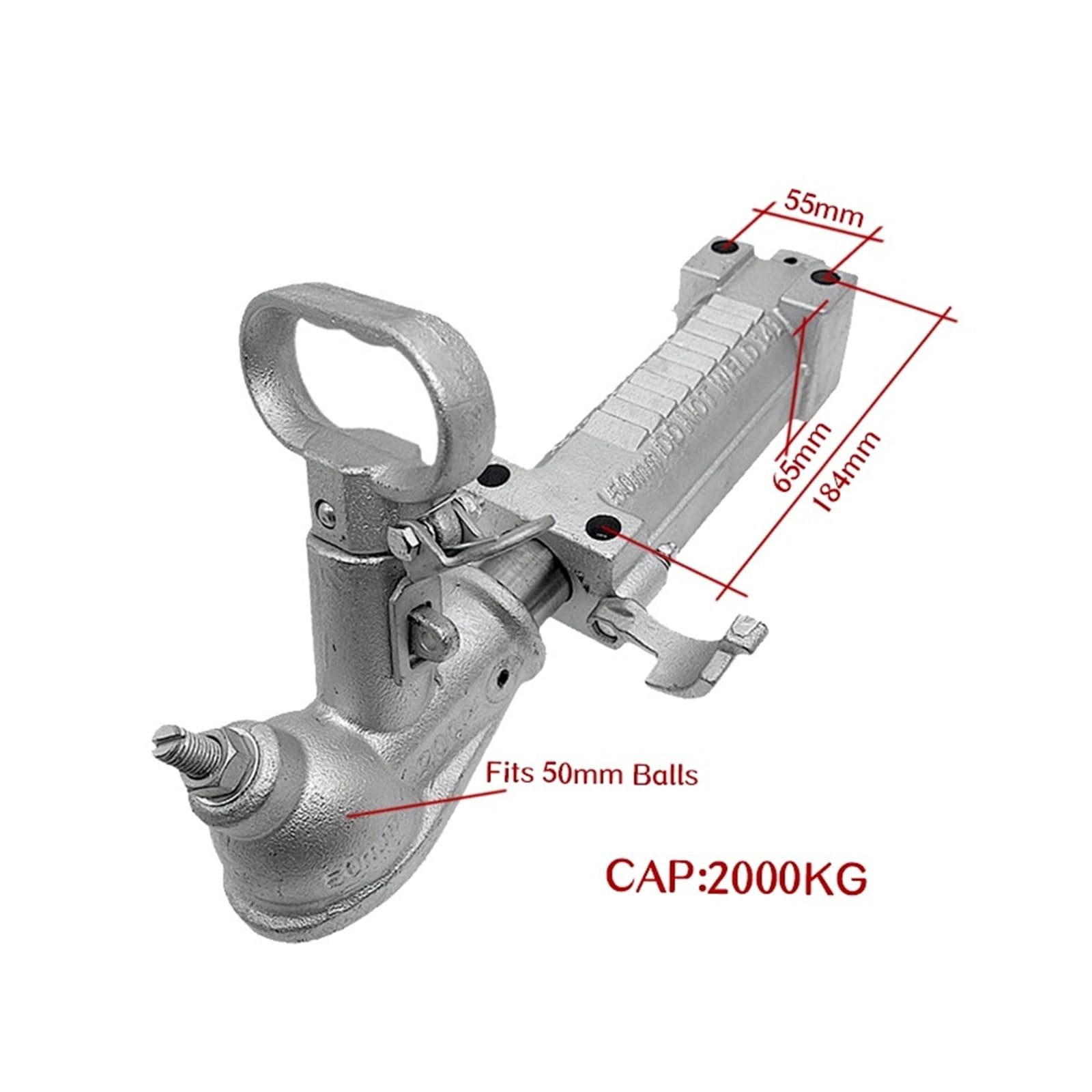 Boule D'attelage De Remorque À Couplage Hydraulique, 50mm, Maître-cylindre De Frein, Pièces De Camping-car, Accessoires De Caravane, Composants De Caravane - Attelages de remorque