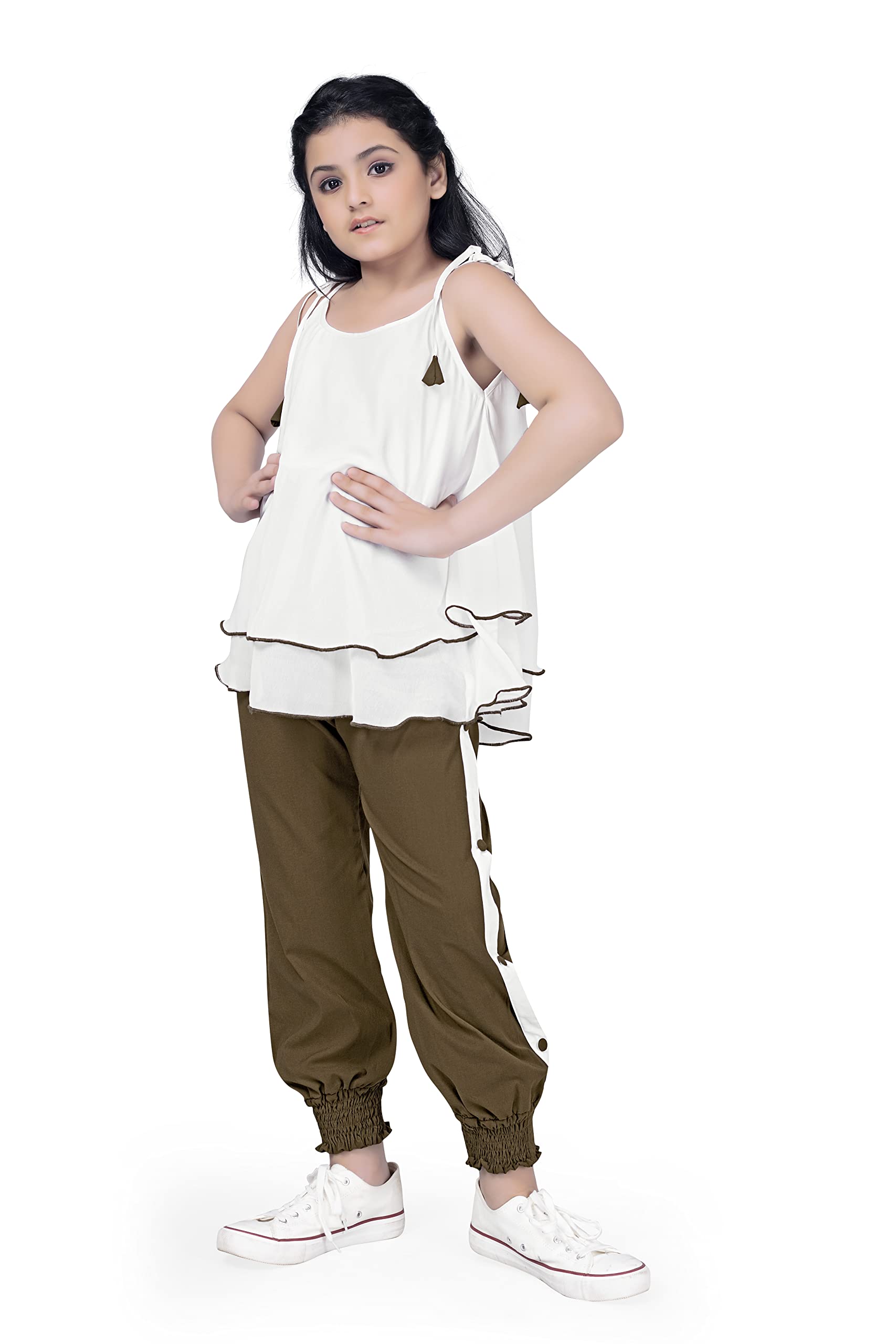 Fashion DreamGirl’s Polyester Lycra T-Shirt and Trouser Clothing Set