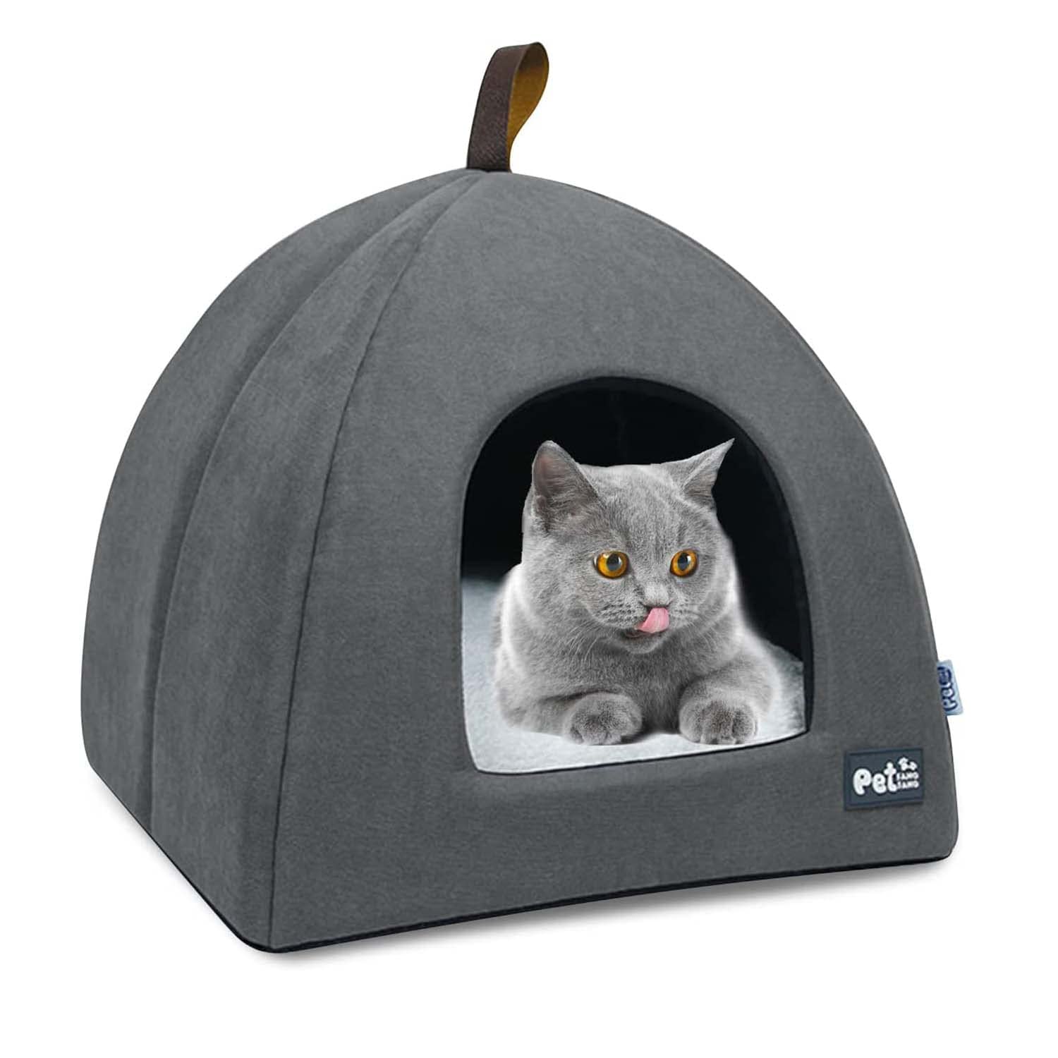 Lepidi Camas para Gatos, Casa para Gatos Interior, Nido de Gato con Cojín Interior Extraíble y Lavable, Fondo Antideslizante, Cama Cueva para Mascotas, para Hámster, Conejo, Perrito, Gato