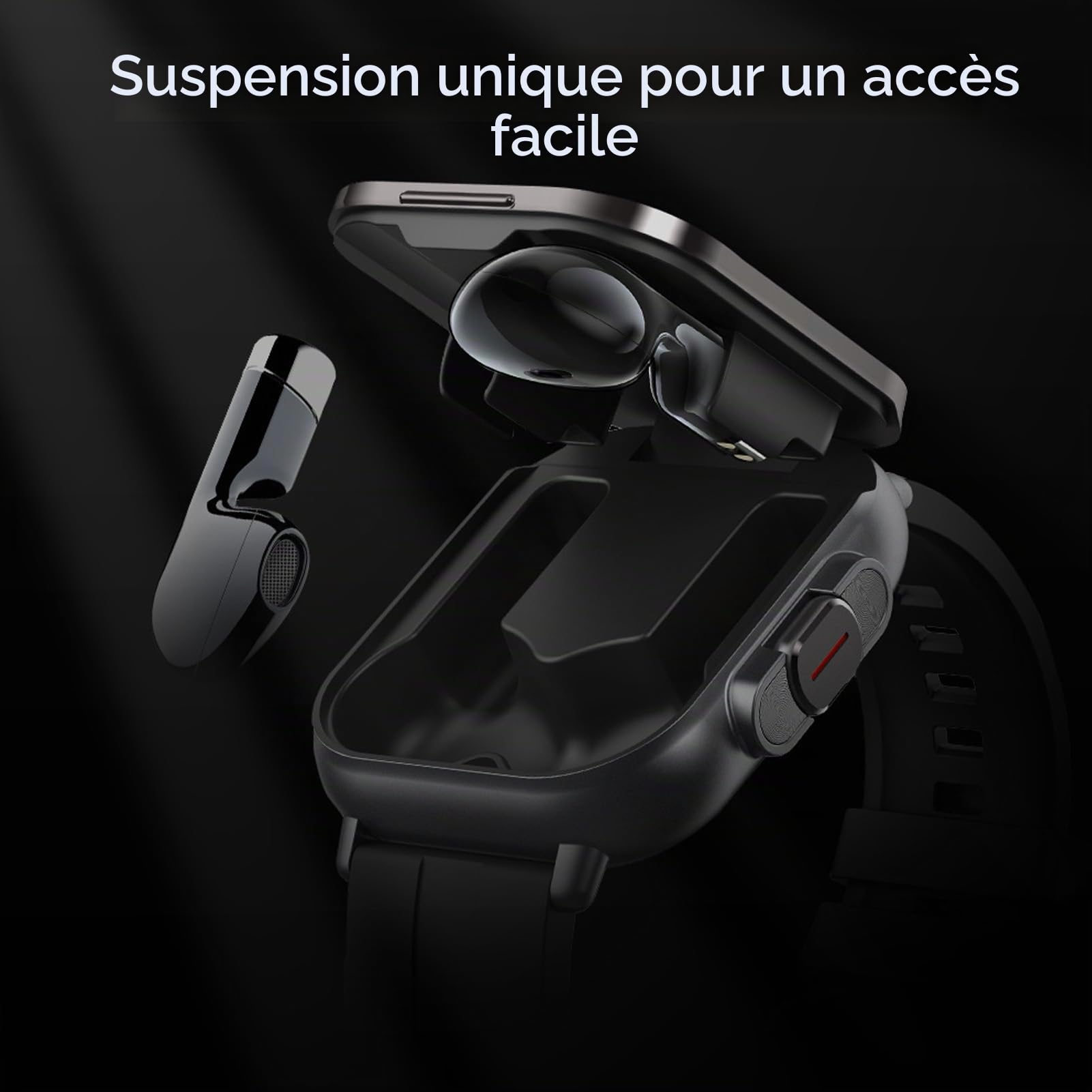 Sxhlseller Montre Intelligente avec Écouteurs Bluetooth, Étanche IP67, Batterie 250mAh et Tracker Santé, pour Fitness, Sommeil et Appels