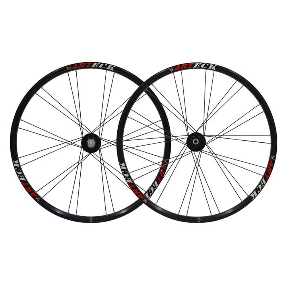 ZXGSXIOU Mountain Bike Wheelset 26 Inch Disc Brake Cassette Bearing Hubs Quick Release Double Wall Rims Bicycle Wheel Set (White-red, 26inch)