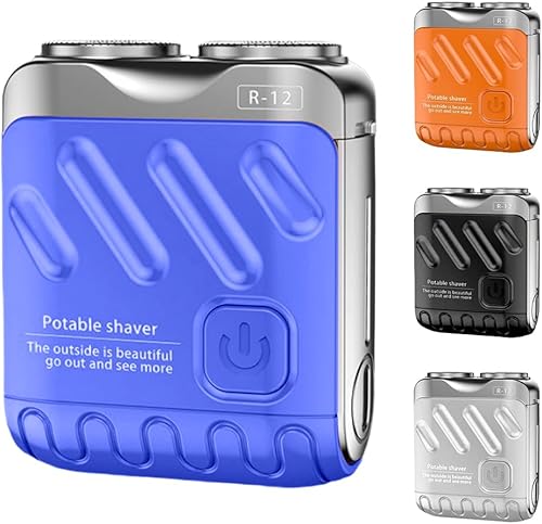 Miniatura 10 de Afeitadora eléctrica portátil giratoria de doble anillo, 2025 premium de un solo botón de larga duración, mini maquinilla de afeitar eléctrica