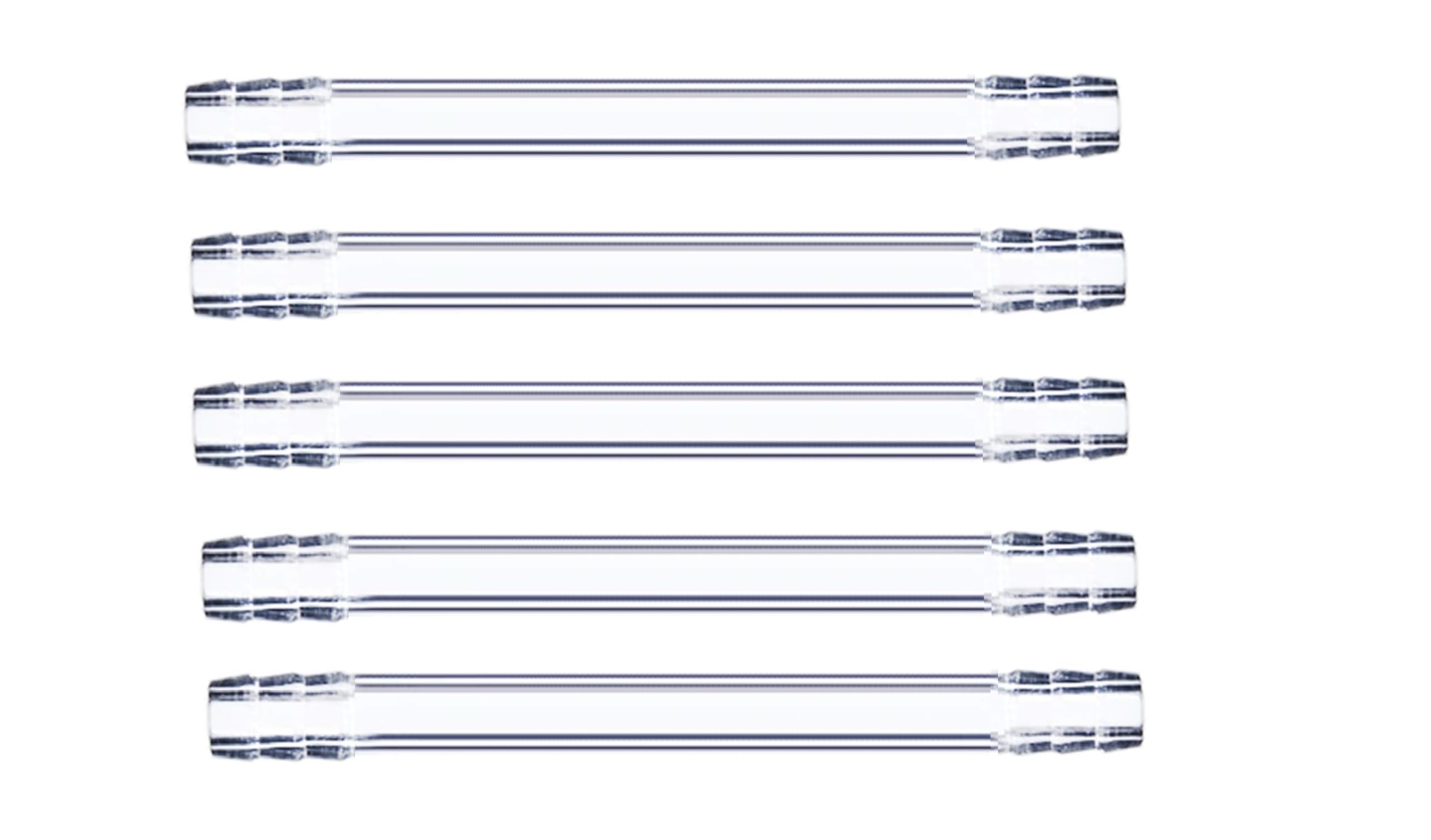 ABGIL Borosilicate Glass Straight Connector Tube,10mm Hose Connection,Lab Adapter. Length 8 cm. Five Units In a Box