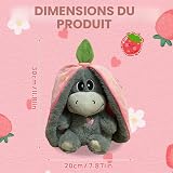 KUWUNG Peluche âne qui respire, âne en peluche de 32 cm avec battement de cœur, respiration, musique et lumières, douce peluche poupée fraise avocat, peluche âne qui respire pour soulager l'anxiété - 2