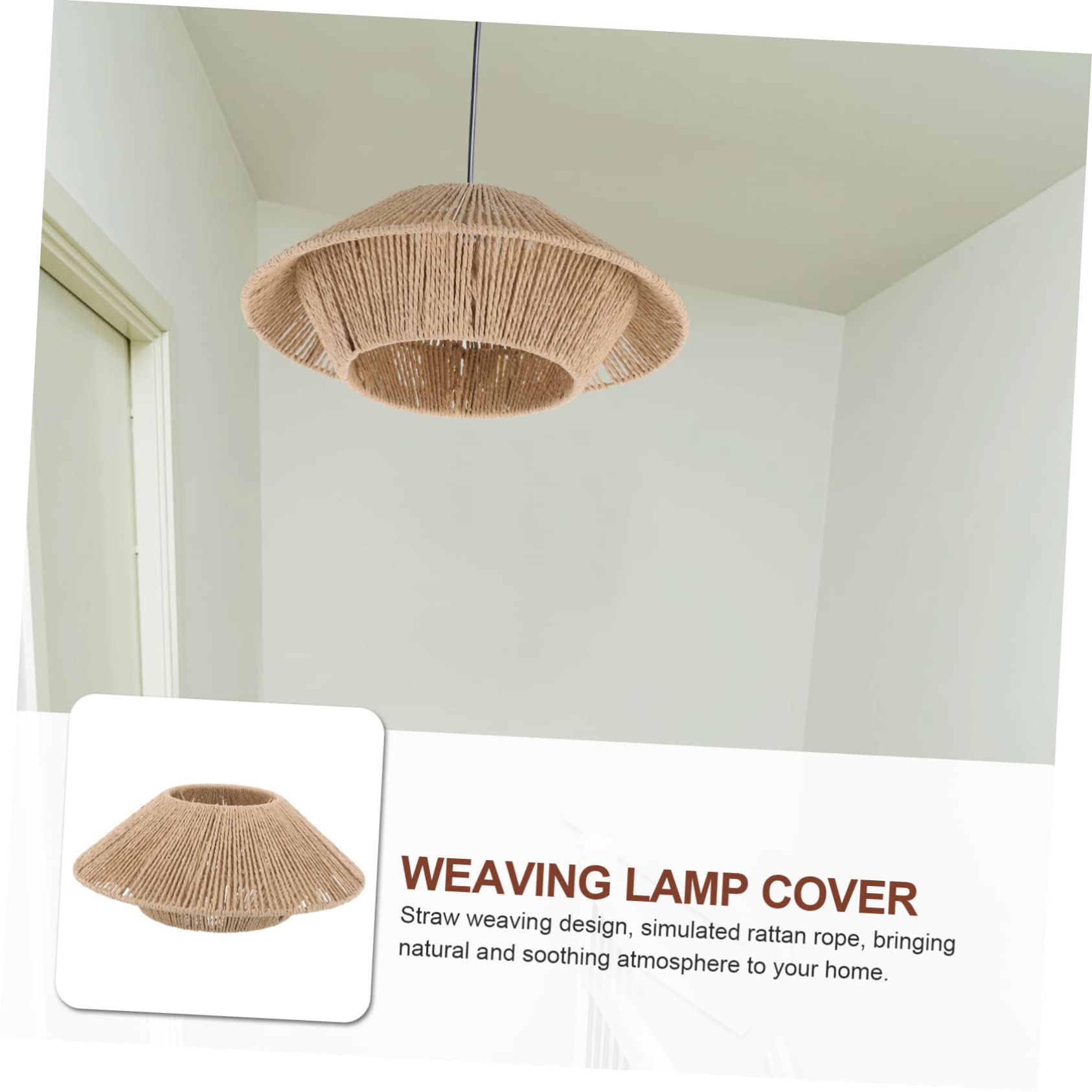 Abat-jour de Plafonnier Vintage en Papier Tressé, Couvercle de Lampe