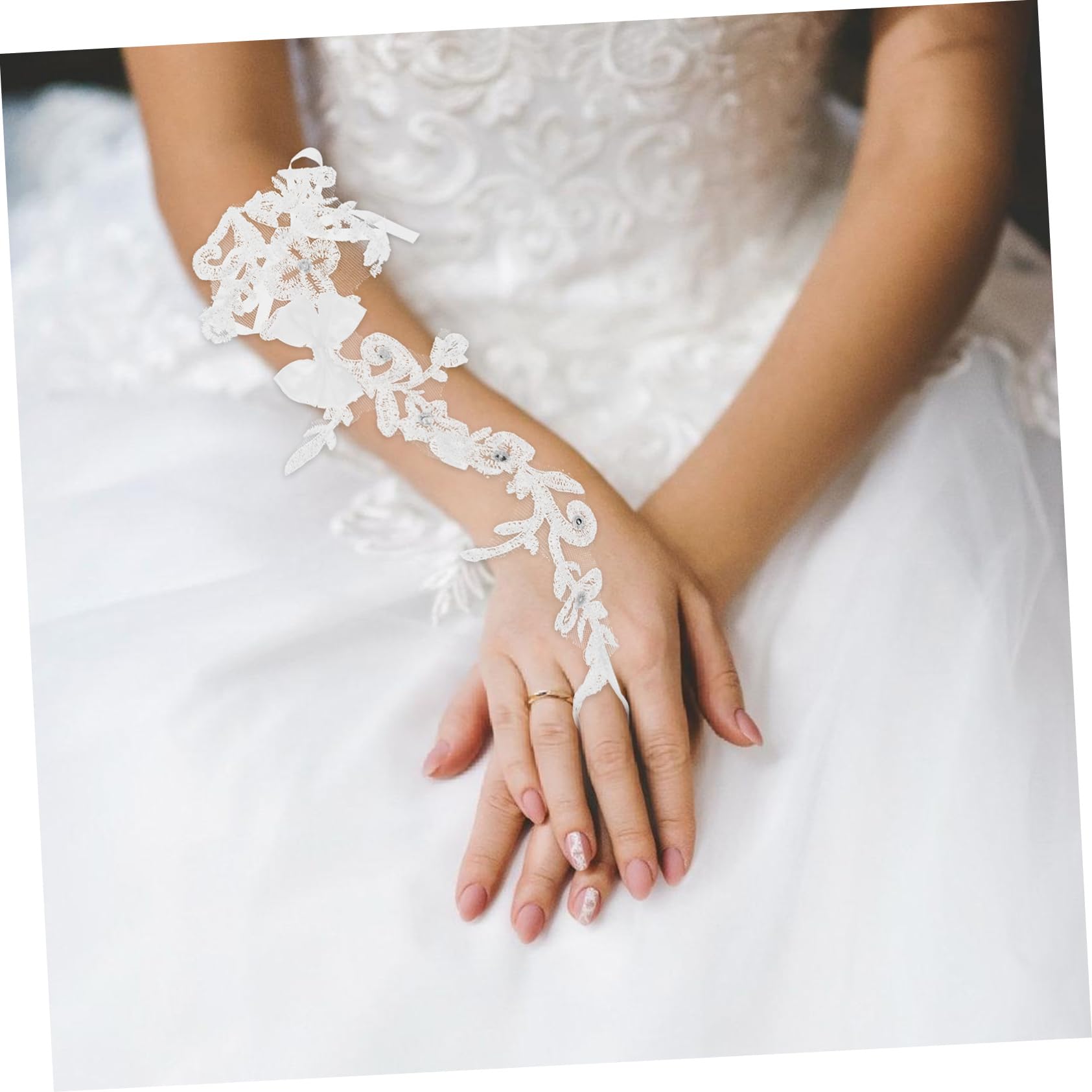 CALLARON Mangas de Boda Nupcial Sombreros de Boda para Mujer Mangas de Brazo para Guantes de Novia Guantes Bodas Moda Guantes de Boda Guantes para Mujer cordón