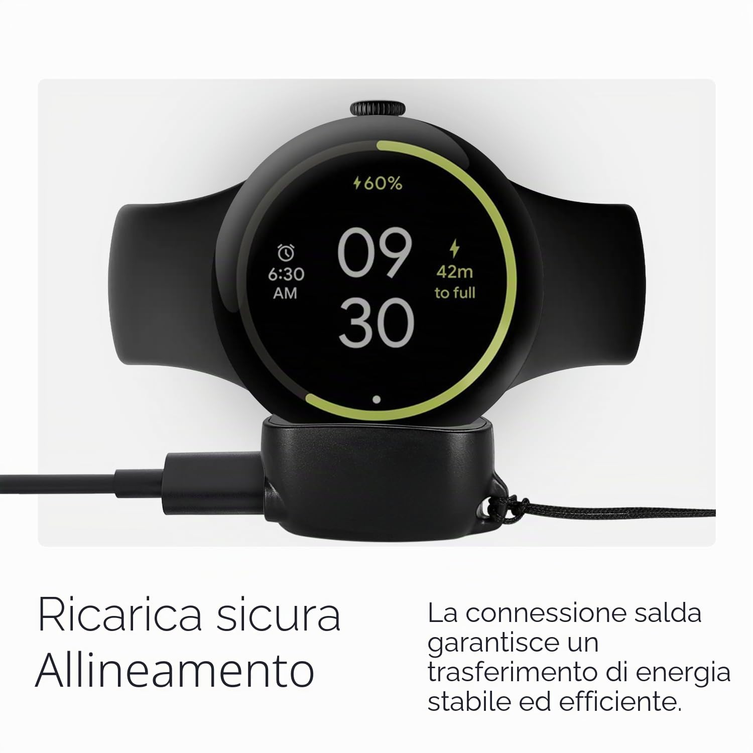 Wasserstein Caricabatterie On-The-Go compatibile con Google Pixel Watch 4 (41 mm e 45 mm) - Dock di ricarica portatile - Realizzato per Google - non compatibile con Pixel Watch, 2 e 3