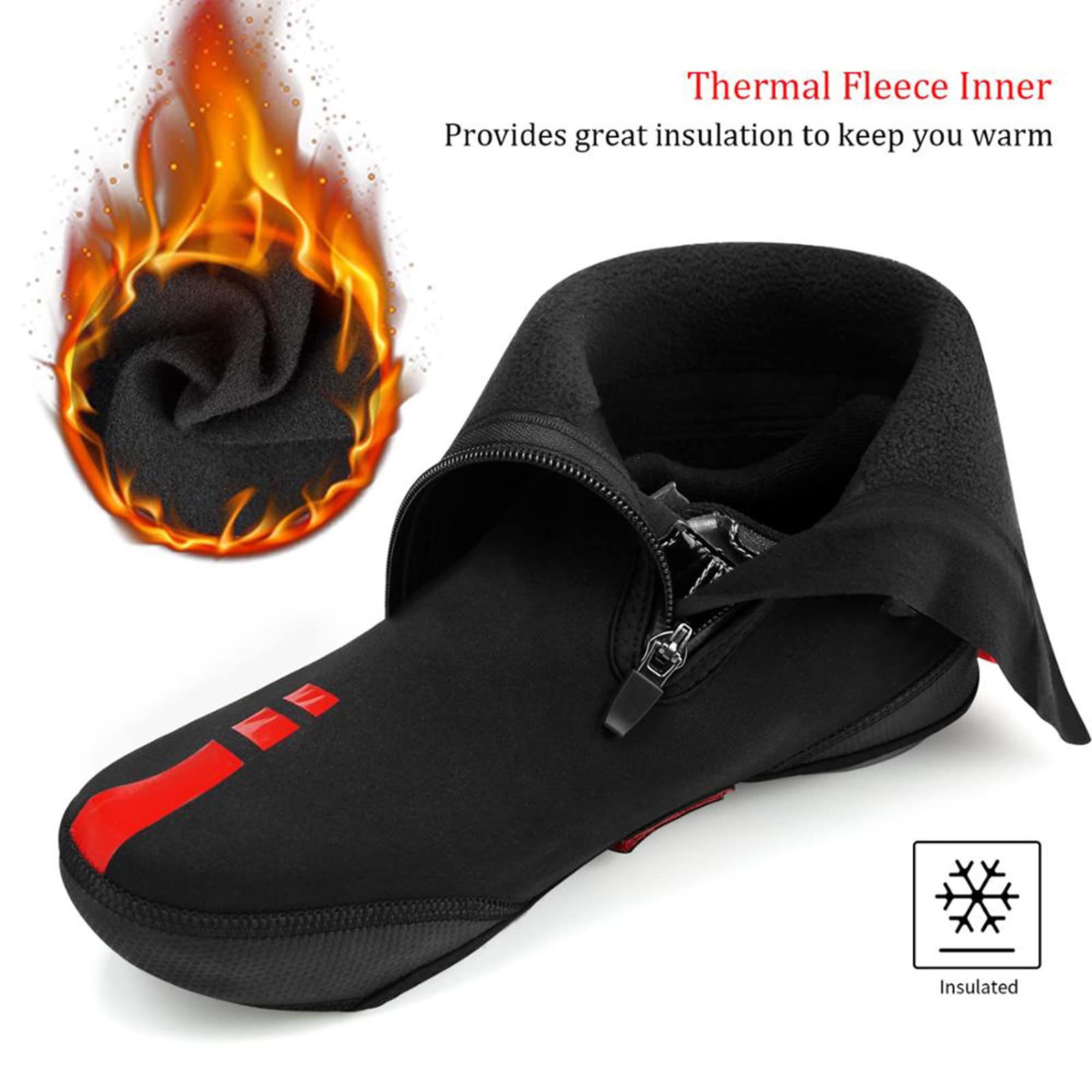 Couvre-Bottes de Cyclisme Couvre-Chaussures VTT Hiver Chaud Thermique Couvre-Chaussures Imperméable Coupe-Vent Épaissie Chaussons de Vélo pour L'équitation en Plein Air