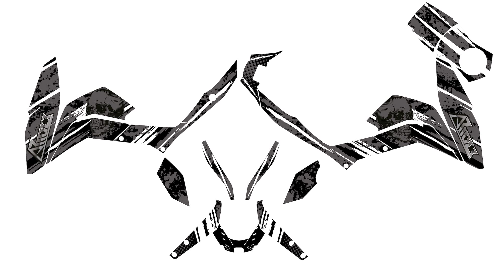 Dekor (Aufkleber) für KTM Duke 125/390 2011-2016 (Weiß)