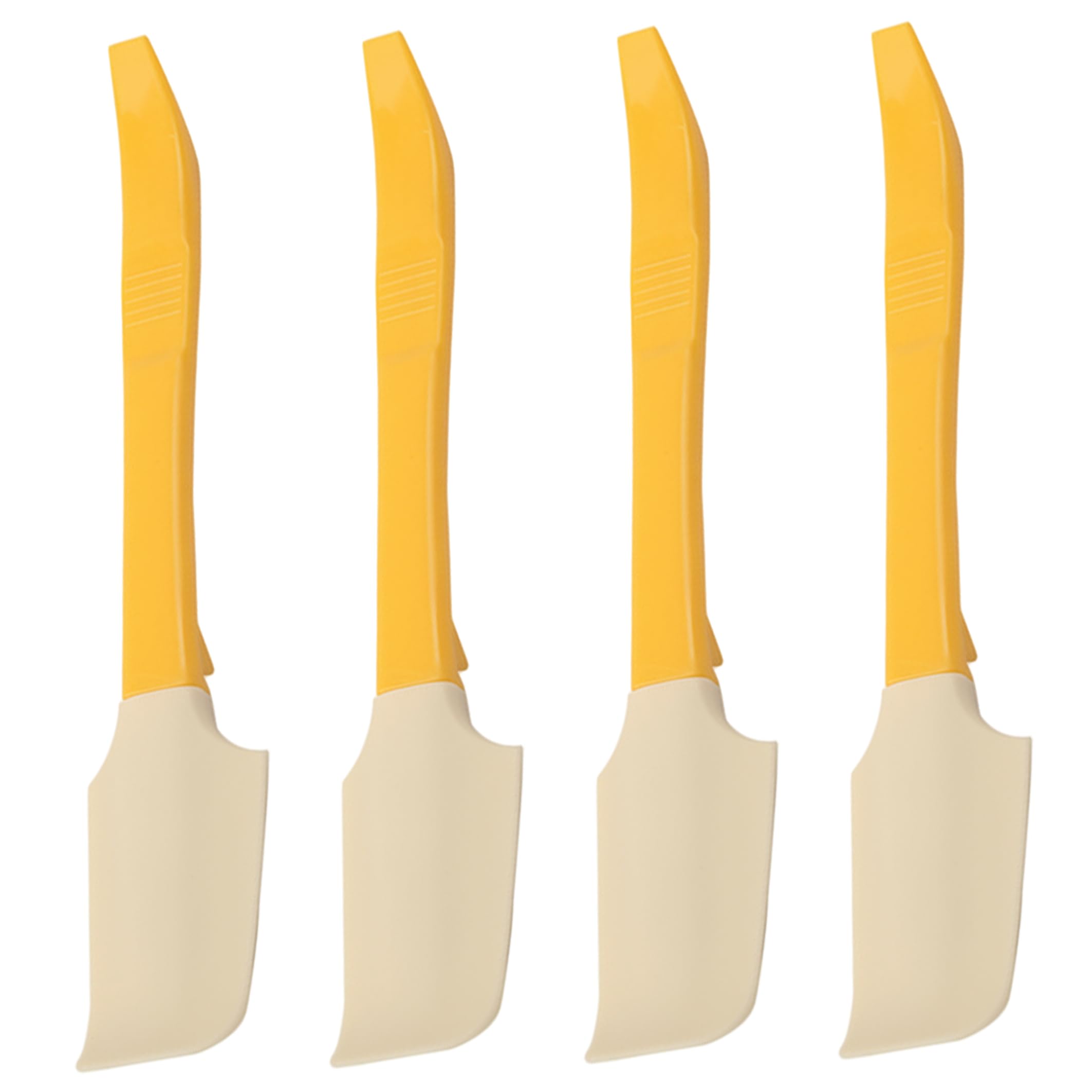 Monwssoe Spatulas, Sourdough Spatula, 4 Pcs Jar Spatula With Can Opener, Multi-functional Butter Spreader For Scraping Jars & Spreading, Yellow