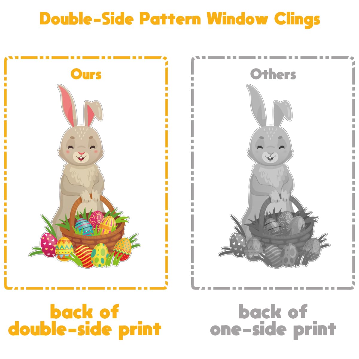 Ostern Fensterbilder Selbstklebend – 9 Blätter Mit Hasen & Eiern Für Frühlings-Deko