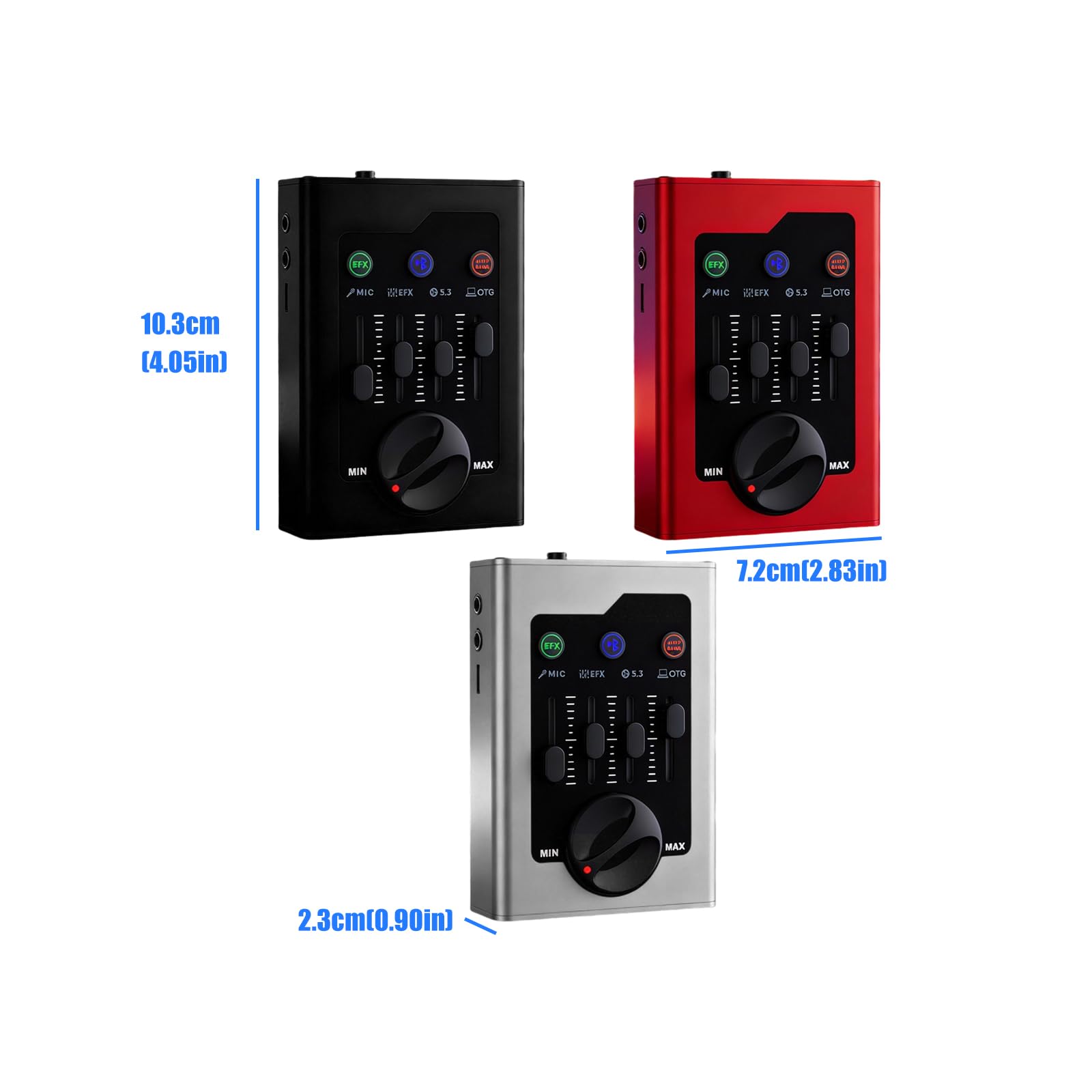 Carte son USB en métal pour la diffusion en direct de podcasts et la production musicale avec effets pour le streaming Carte son en métal portable avec effets intégrés pour la scène de